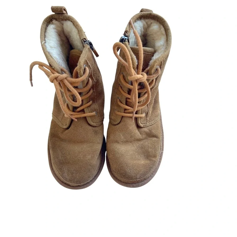 UGG Kids Neumel II Chestnut Suede Lace Up Boots 1017320K‎ Size 4 Youth